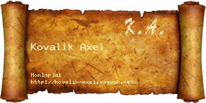 Kovalik Axel névjegykártya